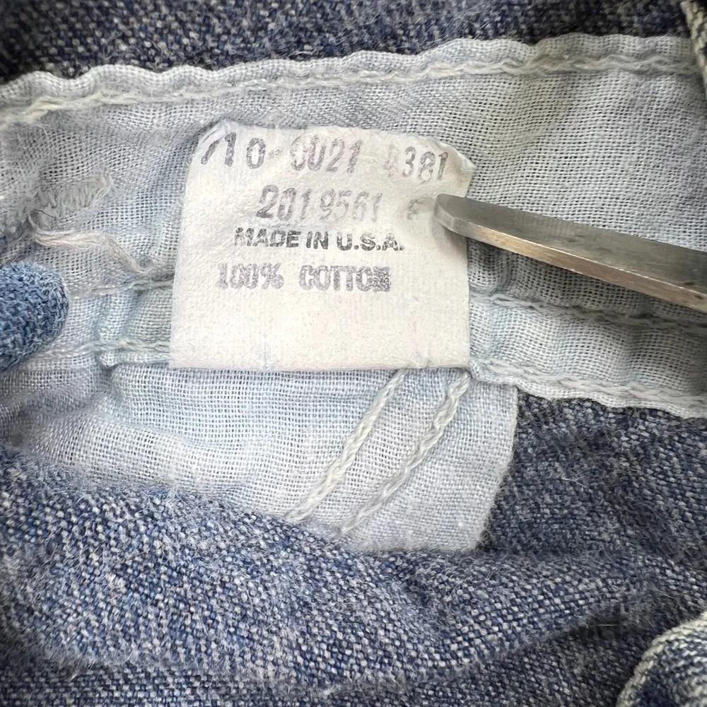 OshKosh B'gosh Denim Shortalls Kids 18M Blue Acid Wash VTG 80s Made in USA